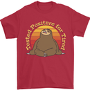 Sloth Tested Positive For Tired Funny Lazy Mens T-Shirt Cotton Gildan Red