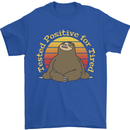 Sloth Tested Positive For Tired Funny Lazy Mens T-Shirt Cotton Gildan Royal Blue