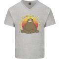 Sloth Tested Positive For Tired Funny Lazy Mens V-Neck Cotton T-Shirt Sports Grey