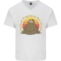 Sloth Tested Positive For Tired Funny Lazy Mens V-Neck Cotton T-Shirt White