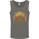 Sloth Tested Positive For Tired Funny Lazy Mens Vest Tank Top Charcoal