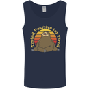Sloth Tested Positive For Tired Funny Lazy Mens Vest Tank Top Navy Blue