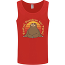 Sloth Tested Positive For Tired Funny Lazy Mens Vest Tank Top Red