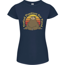 Sloth Tested Positive For Tired Funny Lazy Womens Petite Cut T-Shirt Navy Blue