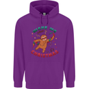 Sloth Wake Me Up When It's Christmas Childrens Kids Hoodie Purple