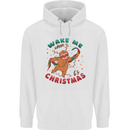 Sloth Wake Me Up When It's Christmas Childrens Kids Hoodie White