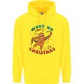 Sloth Wake Me Up When It's Christmas Childrens Kids Hoodie Yellow