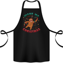 Sloth Wake Me Up When It's Christmas Cotton Apron 100% Organic Black