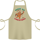 Sloth Wake Me Up When It's Christmas Cotton Apron 100% Organic Khaki
