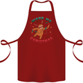 Sloth Wake Me Up When It's Christmas Cotton Apron 100% Organic Maroon
