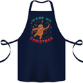 Sloth Wake Me Up When It's Christmas Cotton Apron 100% Organic Navy Blue