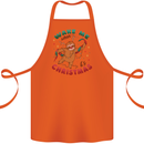 Sloth Wake Me Up When It's Christmas Cotton Apron 100% Organic Orange