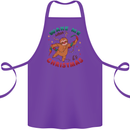 Sloth Wake Me Up When It's Christmas Cotton Apron 100% Organic Purple