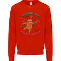 Sloth Wake Me Up When It's Christmas Kids Sweatshirt Jumper Bright Red