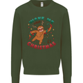 Sloth Wake Me Up When It's Christmas Kids Sweatshirt Jumper Forest Green