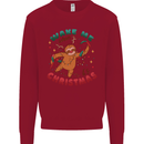 Sloth Wake Me Up When It's Christmas Kids Sweatshirt Jumper Red