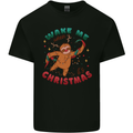 Sloth Wake Me Up When It's Christmas Kids T-Shirt Childrens Black
