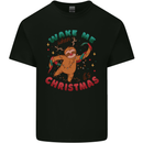 Sloth Wake Me Up When It's Christmas Kids T-Shirt Childrens Black