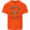 Sloth Wake Me Up When It's Christmas Kids T-Shirt Childrens Orange