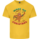 Sloth Wake Me Up When It's Christmas Kids T-Shirt Childrens Yellow
