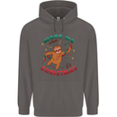 Sloth Wake Me Up When It's Christmas Mens 80% Cotton Hoodie Charcoal