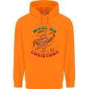 Sloth Wake Me Up When It's Christmas Mens 80% Cotton Hoodie Orange