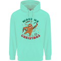Sloth Wake Me Up When It's Christmas Mens 80% Cotton Hoodie Peppermint