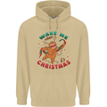 Sloth Wake Me Up When It's Christmas Mens 80% Cotton Hoodie Sand