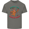 Sloth Wake Me Up When It's Christmas Mens Cotton T-Shirt Tee Top Charcoal