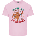 Sloth Wake Me Up When It's Christmas Mens Cotton T-Shirt Tee Top Light Pink