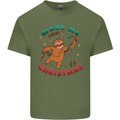 Sloth Wake Me Up When It's Christmas Mens Cotton T-Shirt Tee Top Military Green