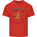 Sloth Wake Me Up When It's Christmas Mens Cotton T-Shirt Tee Top Red