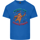 Sloth Wake Me Up When It's Christmas Mens Cotton T-Shirt Tee Top Royal Blue