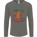 Sloth Wake Me Up When It's Christmas Mens Long Sleeve T-Shirt Charcoal