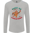 Sloth Wake Me Up When It's Christmas Mens Long Sleeve T-Shirt Sports Grey