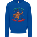 Sloth Wake Me Up When It's Christmas Mens Sweatshirt Jumper Royal Blue