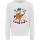 Sloth Wake Me Up When It's Christmas Mens Sweatshirt Jumper White