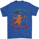 Sloth Wake Me Up When It's Christmas Mens T-Shirt Cotton Gildan Royal Blue
