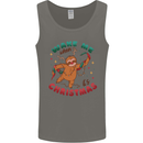 Sloth Wake Me Up When It's Christmas Mens Vest Tank Top Charcoal
