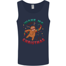 Sloth Wake Me Up When It's Christmas Mens Vest Tank Top Navy Blue