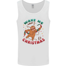 Sloth Wake Me Up When It's Christmas Mens Vest Tank Top White
