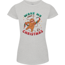 Sloth Wake Me Up When It's Christmas Womens Petite Cut T-Shirt Sports Grey
