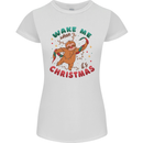 Sloth Wake Me Up When It's Christmas Womens Petite Cut T-Shirt White