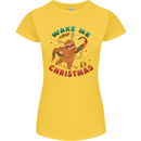 Sloth Wake Me Up When It's Christmas Womens Petite Cut T-Shirt Yellow