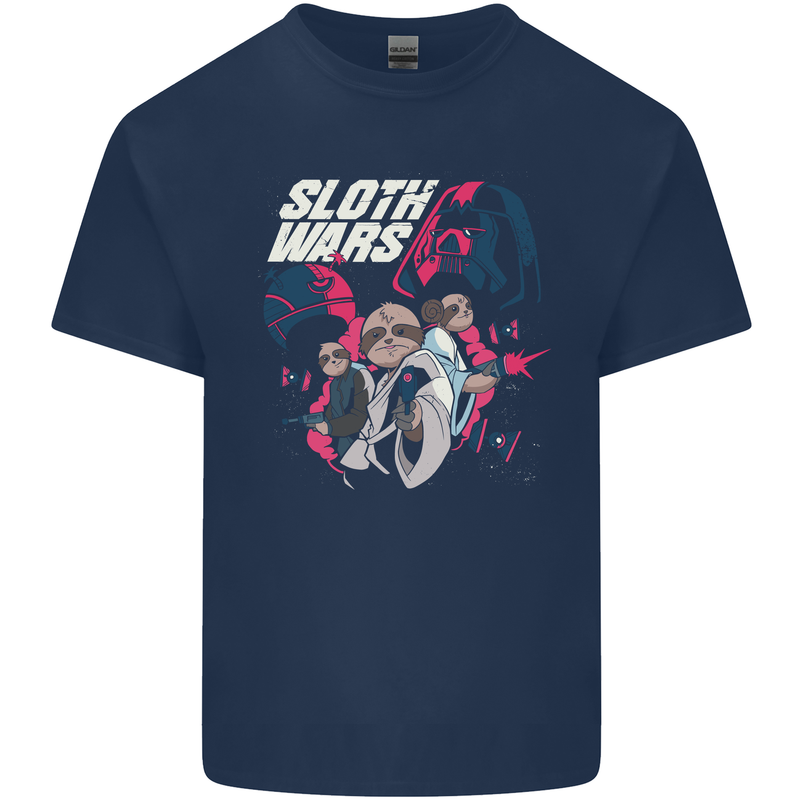 Sloth Wars Funny TV & Movie Parody Kids T-Shirt Childrens Navy Blue