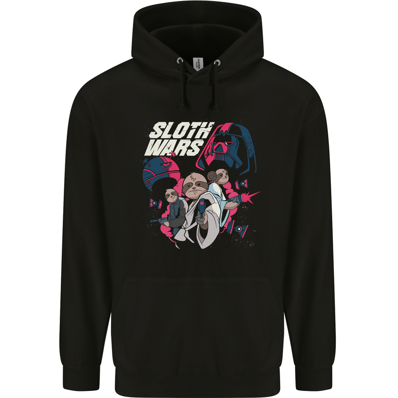 Sloth Wars Funny TV & Movie Parody Mens 80% Cotton Hoodie Black