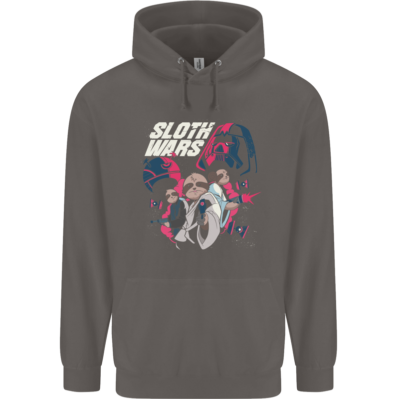 Sloth Wars Funny TV & Movie Parody Mens 80% Cotton Hoodie Charcoal