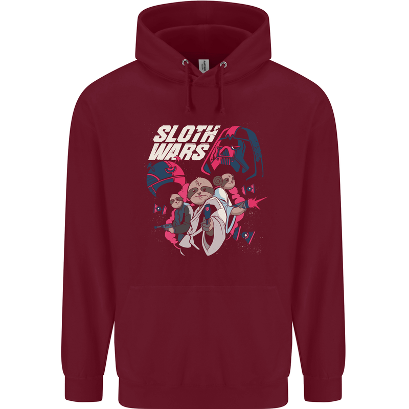 Sloth Wars Funny TV & Movie Parody Mens 80% Cotton Hoodie Maroon