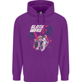 Sloth Wars Funny TV & Movie Parody Mens 80% Cotton Hoodie Purple