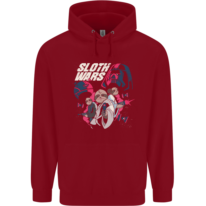 Sloth Wars Funny TV & Movie Parody Mens 80% Cotton Hoodie Red